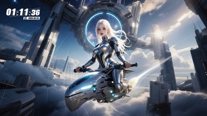 云空上的银甲少女