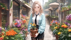 夏日花店少女
