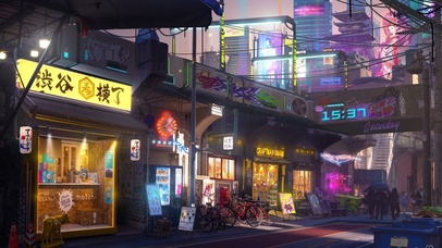 赛博朋克东京街景