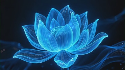 幽蓝星漩 绽为莲时