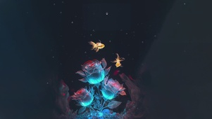 鱼 玫瑰花 4K