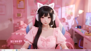 4K可爱电竞少女电脑房间