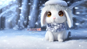 4k雪天小兔