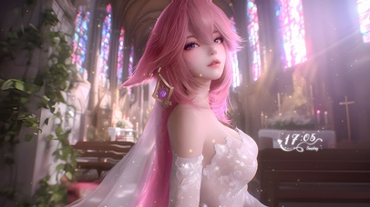 唯美婚纱樱色少女