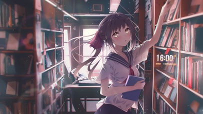 清纯图书馆少女