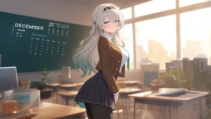 唯美教室夕阳黑丝学姐