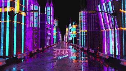 穿梭赛博城市街道