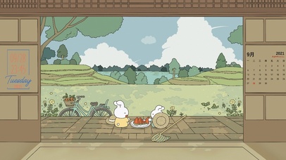 6K简约萌兔兔护眼壁纸