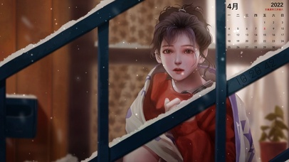 唯美下雪天女孩