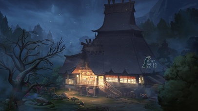 4K夜晚森林温泉小屋