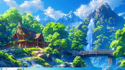 阳光治愈瀑布小屋
