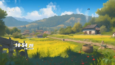 护眼蓝天白云树木景色