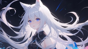 幻想白发狐女