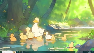 戏水小黄鸭 治愈