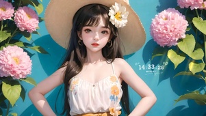 粉色绣球女孩