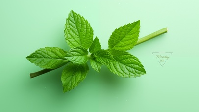 清新绿叶薄荷