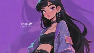 卡通插画美女