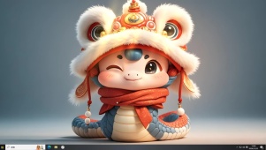 可爱舞狮猫蛇宝，开心每一天