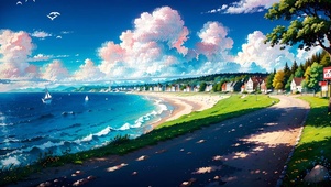 海边小镇小路
