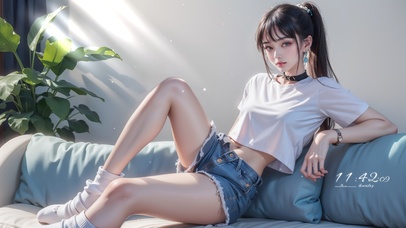 小清新居家女生