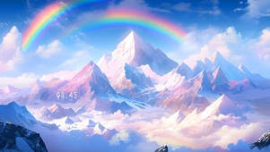 彩虹雪山
