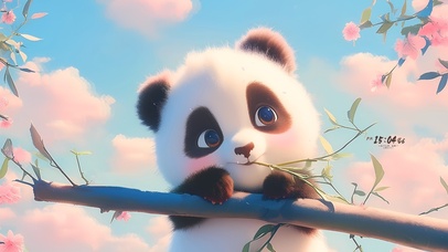 可爱俏皮熊猫