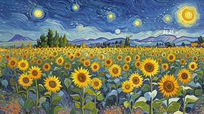 星空下的向日葵