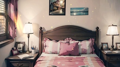 温馨的粉色系卧室