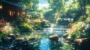 山间后院溪水