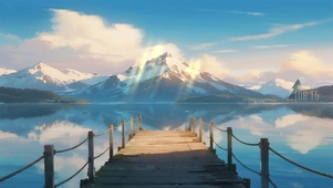雪山镜湖