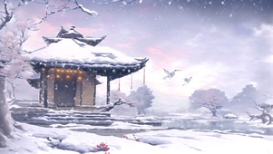 雪中白鹭飞