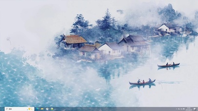 水墨渔村-桌面主题
