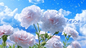 雨中白色牡丹