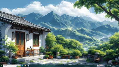 4K唯美中式小院主题