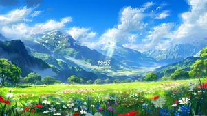 清新雏菊山谷