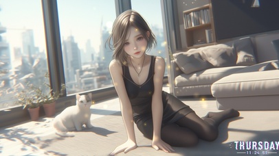 她的眼神如同静谧的湖泊