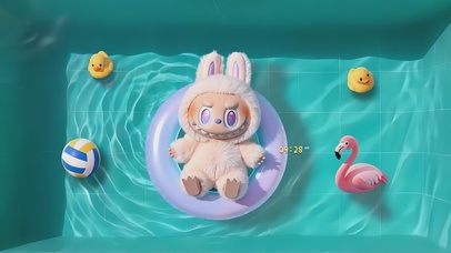 3D泳池labubu
