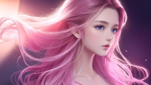 粉色长发美少女