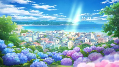 治愈唯美蓝天下的海滩