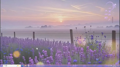 落日下的薰衣草田