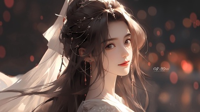 4K古风花嫁女孩