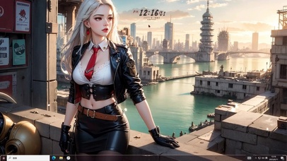 4k纯欲白发皮衣短裙美少女