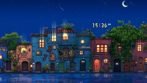 沿海城市夜景-超宽屏带鱼屏