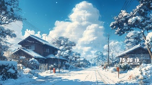 冬日街道雪景