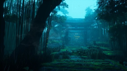 4k 治愈护眼雨天竹林神社