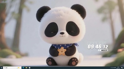 可爱熊猫桌面主题