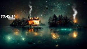 湖面夜空