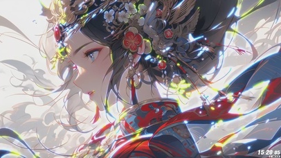 国潮壁纸-鬓边潮韵