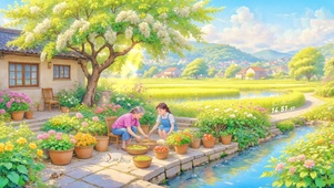 春天外婆小院
