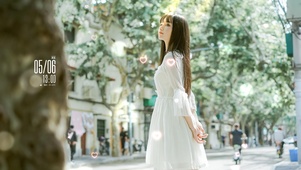夏季清纯白裙美女